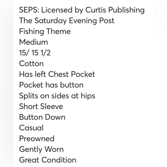 14. Men’s Cotton Button Down Shirt- Medium The Saturday Evening Post - Picture 7 of 7